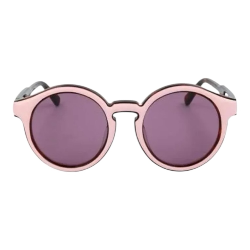 NEW Loewe Round Pink Leather Sunglasses